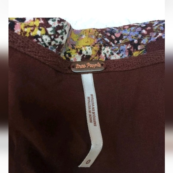 Free People Day And Night Combo Mini Skirt Women’s Brown & Gold Print Size 0 - Picture 6 of 12